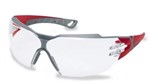 Uvex Pheos CX2 Clear Safety Glasses RedGrey Arms