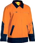 Bisley Hi Vis Cotton Drill Jacket Water Repellent