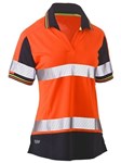 Bisley Ladies Polo Shirt VNeck Short Sleeve 100 Polyester Mesh with Perforated Reflective Tape
