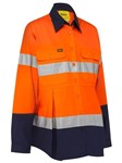 Bisley Ladies Taped Hi Vis Maternity Drill Shirt with Reflective Tape