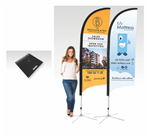 Bow Banner Large 4000mm H Heavy Duty Square Base 10kg Printed Double Sided