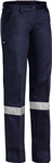 Bisley Ladies Cotton Drill Work Pant with Reflective Tape
