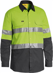 Bisley Mens X Airflow Long Sleeve Work Shirt 100 Cotton Ripstop with Perforated Reflective Tape