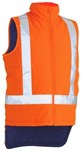 Bisley Hi Vis Puffer Vest  Showerproof with X Pattern Reflective Tape
