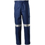 Cotton Drill Cargo Trouser Reflective Tape Navy