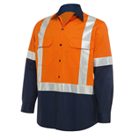 Summer Weight Cotton Drill Koolflow Venting Long Sleeve H Pattern Reflective Tape