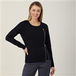 NNT Ladies Wool Acrylic Angled Zip Cardigan