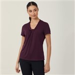 NNT Ladies Matt Jersey Twist Neck Short Sleeve Top