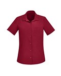 Bizcare Ladies Florence Easy Stretch Plain Shirt Short Sleeve