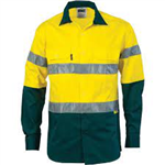 DNC Cotton Drill Shirt Leightweight Vents Underarms Long Sleeve RT1 Reflective Tape