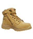 King Gee Ladies Tradies Lace Up Zip Side Boots Wheat