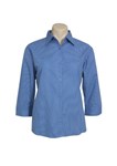Biz Collection Ladies Micro Check Shirt 34 Sleeve 50 Cotton 50 Polyester