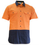 KM Lightweight Cotton Drill Shirt Under Arm Vents Short Sleeve