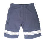 KM Cotton Drill Duck Weave Cargo Shorts with Segmented Reflective Tape around Legs