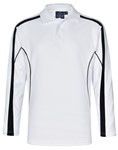 Winning Spirit Mens Celebrity Polo Shirt Long Sleeve 60 Cotton 40 CoolDry Polyester with breathable mesh panels