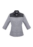 Biz Collection Ladies Havana Shirt 34 Sleeve 55 Cotton 45 Polyester