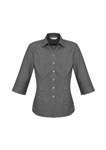 Biz Collection Ladies Ellison Check Shirt 34 Sleeve 55 Cotton 45 Polyester
