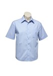 Biz Collection Mens Micro Check Shirt Short Sleeve 50 Cotton 50 Polyester