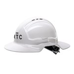 Tuffgard Broadbrim Hardhat Vented White ARTC 1 Colour Print