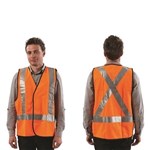 Pro Choice Safety Vest Nylon X Pattern Reflective Tape Orange