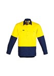 Syzmik Mens Hi Vis Closed Front Long Sleeve Shirt