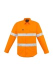 Syzmik Mens Shirt Mid Weight Hi Vis Hoop Reflective Tape Orange