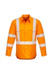 Syzmik Mens Shirt Mid Weight Hi Vis X Back Taped Shirt Orange