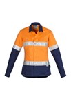 Syzmik Ladies Cotton Drill Shirt with Reflective Tape Long Sleeve
